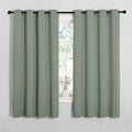 NICETOWN Bedroom Curtain Panels Blackout Draperies, Thermal Insulated Solid Grommet Blackout Curtains/Drapes (Greyish Green, 1 Pair, 55 by 68-inch)