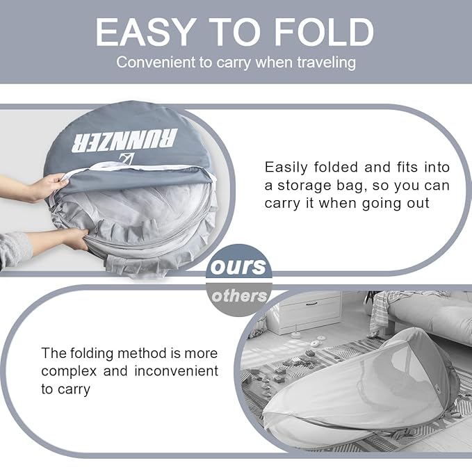 Crib Tent, Crib Net to Keep Baby in, Breathable Pop Up Crib Tent Canopy Keep Baby from Climbing Out (55.2" L x 27.6" W x 51.6" H)