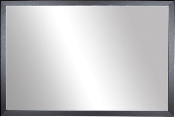 Frame My Mirror Black Bathroom Mirror for Wall, 36" x 36" Black Bathroom Vanity Mirror, Made in USA, Hangs Horizontally or Vertically, Ellis Design