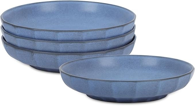 Stone Lain Rio 4-Piece Pasta Bowl Set Stoneware, Blue