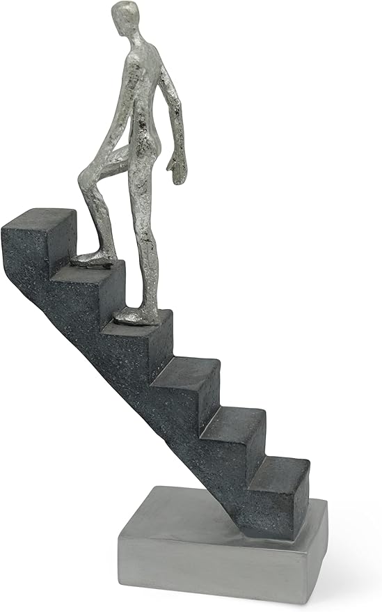 Modern Desk Decor 'Top of The Rock' - Abstract Sculpture 11" as Motivation - Modern Home Decor Figure Made of Marble Resin - Aesthetic Statue for Living Room & Office décor as a Gift
