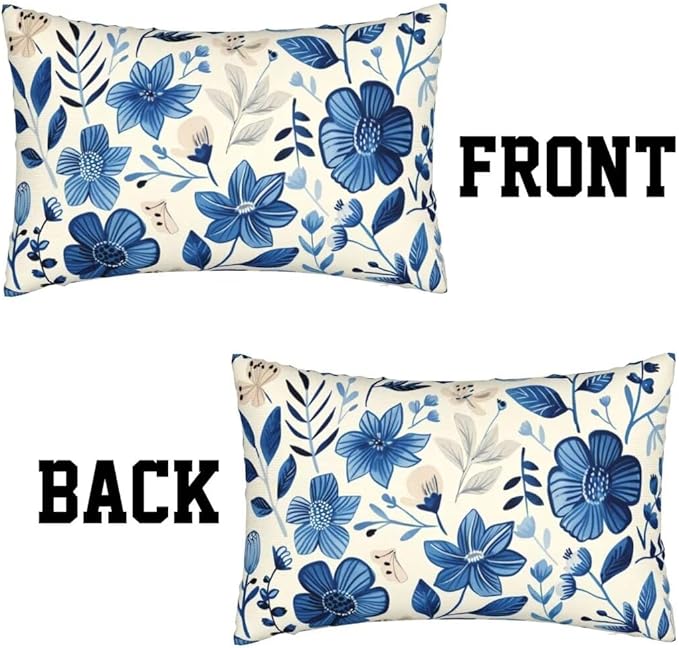 Throw Pillow Covers 20x28 Inch Pillow Covers Set of 2 Couch Pillows for Living Room, Blue Throw Pillows with Invisible Zipper, Soft Accent Pillows Decorative Pillows Farmhouse Decor, Scandinavian J334