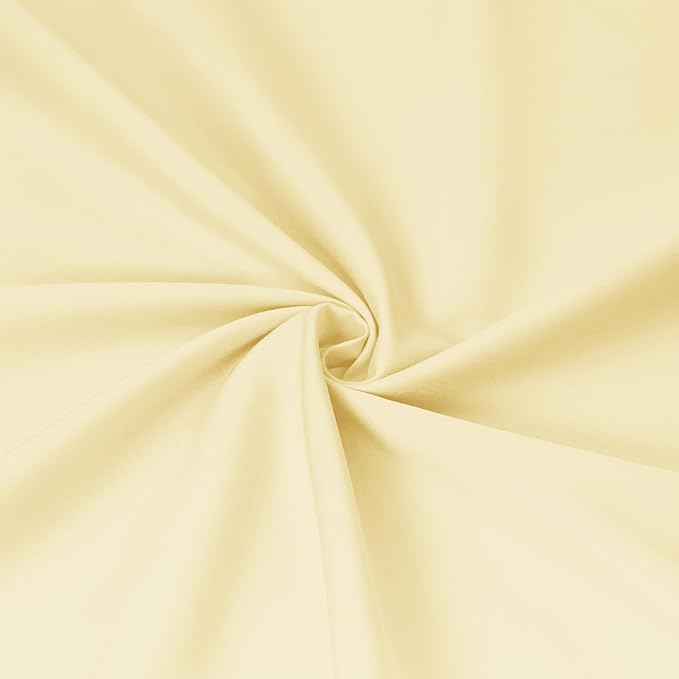 Sunflower Queen Fitted Sheet, 1-Piece Extra Deep Pocket Fitted Bottom Sheet 22", 100% Cotton Sateen Soft Breathable, Butter Cream