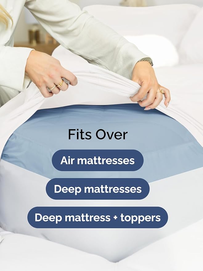 Extra Deep Queen Sheet Set - 6 Piece Breathable and Cooling Sheets - Hotel Luxury Bed Sheets Set - Easy & Secure Fit - Soft, Wrinkle Free and Comfy Sheets Set - White Sheet Set with Extra Deep Pockets