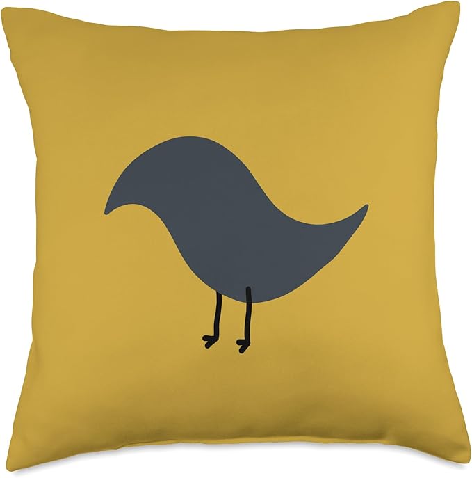 Cute Scandinavian Animals Designs Chic Scandinavian Birds Minimalistic Animal Danish Throw Pillow, 18x18, Multicolor