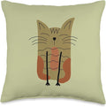 Cute Scandinavian Animals Designs Mom Scandinavian Lover Boho Cats Throw Pillow, 16x16, Multicolor