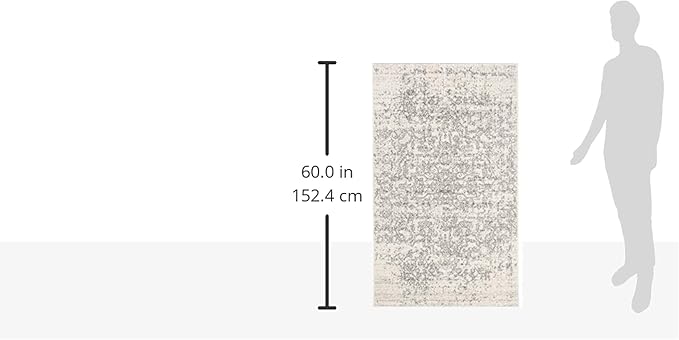 SAFAVIEH Madison Collection Accent Rug - 3' x 5', Silver & Ivory, Snowflake Medallion Distressed Design, Non-Shedding & Easy Care, Ideal for High Traffic Areas in Foyer, Living Room, Bedroom (MAD603G)