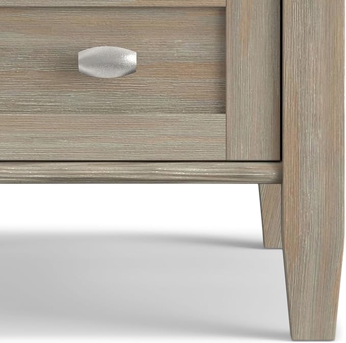 SIMPLIHOME Warm Shaker SOLID WOOD 14 inch Wide Rectangle Transitional Narrow Side Table in Distressed Grey for the Living Room and Bedroom