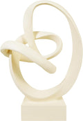Knot Sculptures, Modern Coffee Table Statues, Abstract Center Piece for Home Office, Dining Living Room Desk Decor, Bookends, 15.5 x 10.5 inch, Beige
