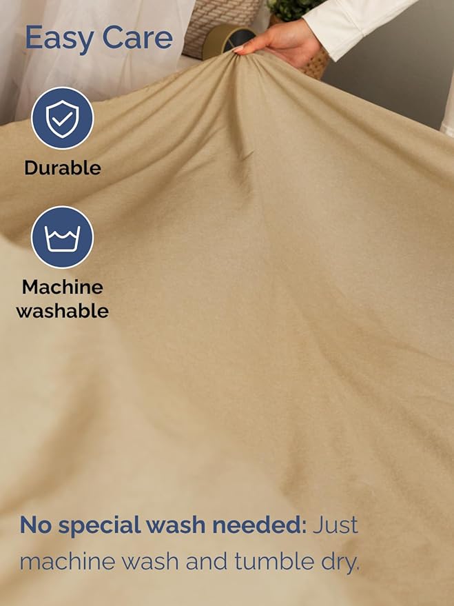 Extra Deep Cal King Sheet Set - 6 Piece Breathable & Cooling Sheets - Hotel Luxury Bed Sheets Set - Easy Fit - Soft, Wrinkle Free & Comfy Sheets Set - Heathered Tan Sheet Set with Extra Deep Pockets
