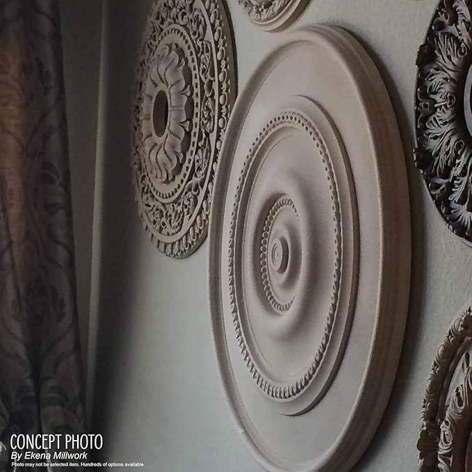 Ekena Millwork CM12BRPGS 12-1/2" x 3-7/8" x 3/4" Bradford Ceiling Medallion, Pharaoh's Gold