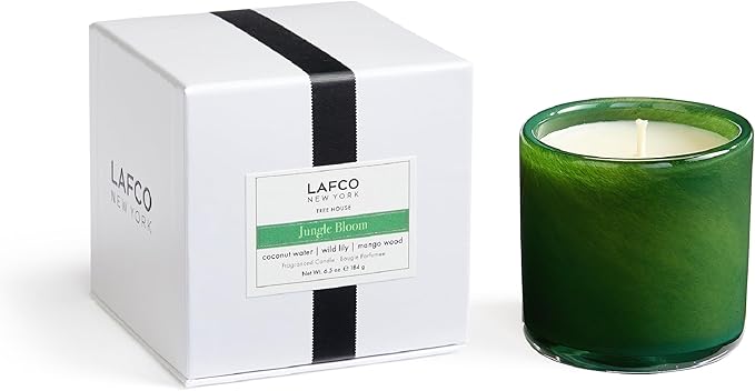 LAFCO New York Classic Candle, Jungle Bloom - 6.5 oz - 50-Hour Burn Time - Reusable, Hand Blown Glass Vessel - Made in The USA
