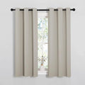 NICETOWN Room Darkening Draperies Window Curtain Panels, Thermal Insulated Grommet Room Darkening Curtains for Bedroom (Natural, 2 Panels, W34 x L54 -inch)