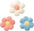 Flower Pillow Set 3 Pcs Flower Shaped Throw Pillow 15.7'' Cute Daisy Flower Pillow Flower Seating Cushions for Adults Kids Home Bedroom Sofa Chair Couch Decor (White/Pink/Blue, 15.74 in)