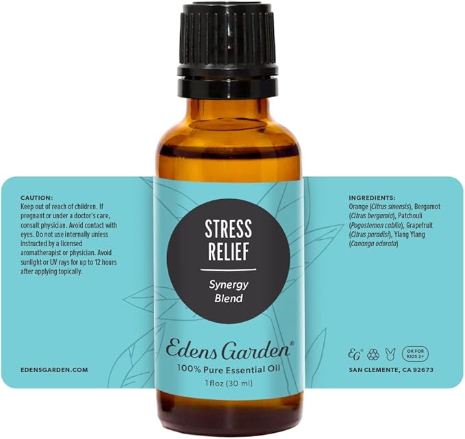 Edens Garden Stress-Relief Essential Oil Blend- 100% Pure Premium Grade, Undiluted, Natural, Therapeutic, Aromatherapy, The Best for Skin, Candle, Humidifiers 30 ml (1 fl oz)