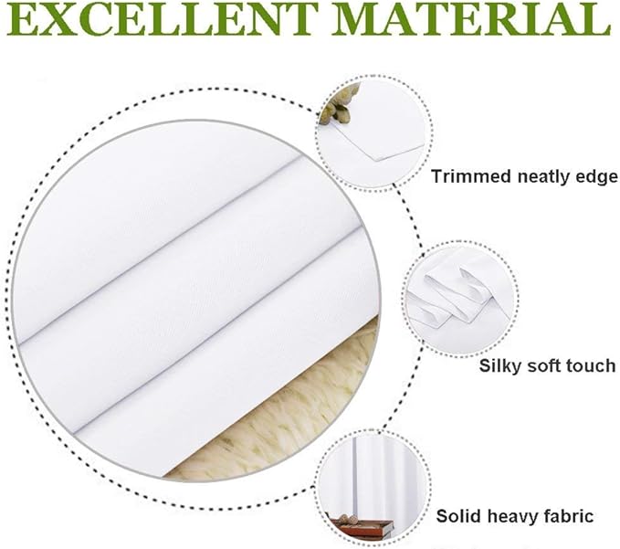 NICETOWN Draperies Curtains Panels, Blocking Out 50% Sunlight Window Treatment Curtains, Grommet Top Small Window Drapes for Bedroom (2 Panels, 34 by 72, White)