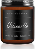 MOASITN Citronella Highly Scented Candles for Home| Natural Soy Aromatherapy Candle| Handmade Long Lasting Jar Candle| Candel Gift for Women,Men as Summer,Relaxing,Holiday Gifts| 7oz
