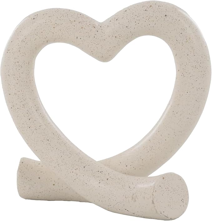 Heart Sculpture Home Decor - Love Line Modern Aesthetic Statue - Unique Ornaments Decorations for Living Room, Coffee Table, Bedroom, Shelf - Romantic Gifts for Lover