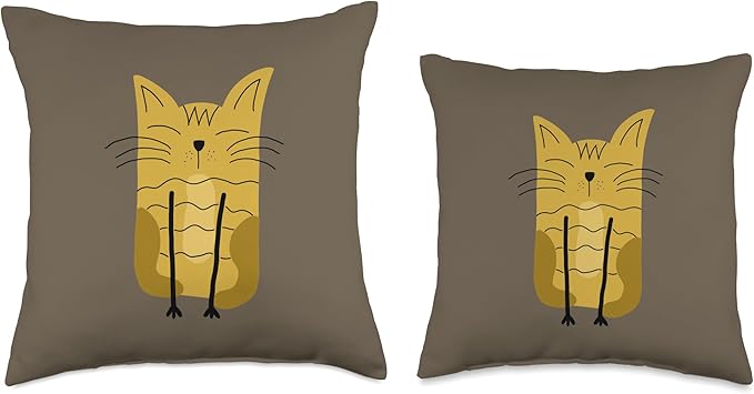 Cute Scandinavian Animals Designs Mom Scandinavian Lover Boho Cats Throw Pillow, 18x18, Multicolor