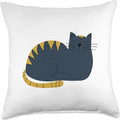 Cute Scandinavian Animals Designs Scandinavian Mom Boho Cat Throw Pillow, 18x18, Multicolor