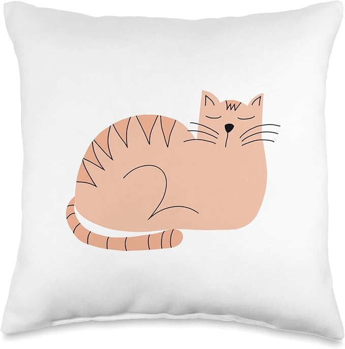 Cute Scandinavian Animals Designs Scandinavian Mom Boho Cat Throw Pillow, 16x16, Multicolor