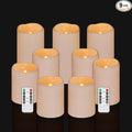 Flameless Candles 4" 5" 6" Set of 9 Ivory Waterproof Pillars 3" Diameter Battery Operated Flickering Candles Include 10-Key Remote Timer Function 400+ Hours by 2 AA Batteries (9 Pack)