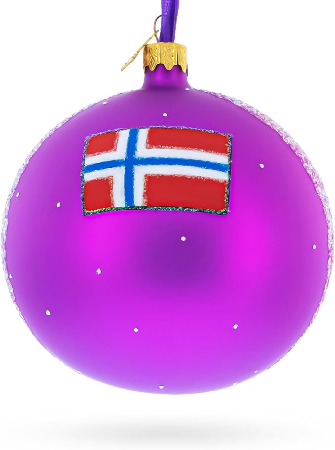 Geirangerfjord, Norway Glass Ball Christmas Ornament 4 Inches