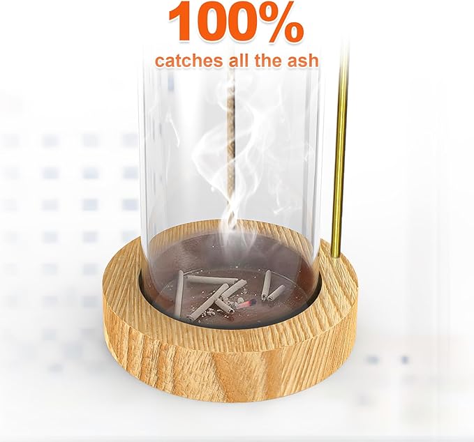 2 Pack Incense Holder, Incense Burner, Insence-Stick Holder Mess-Free Incense Burner Holder, Ideal for Meditation, Yoga, Relaxation, and Home Decor - Anti-Ash Flying (Round Wood Color)