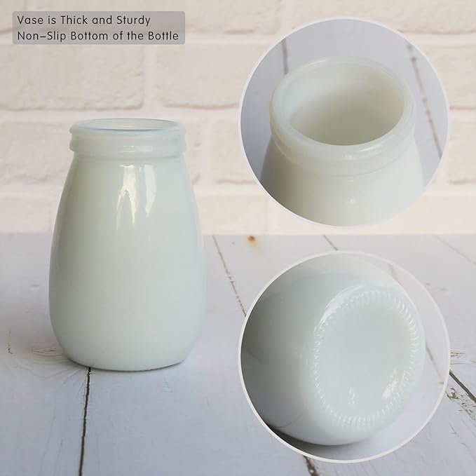 YANLING 6 Pack White Vase for Decor Ceramic Vase for Flowers, Small Bud Vases for Home Decor White Flower Vase, Boho Vases Dried Flowers Vases