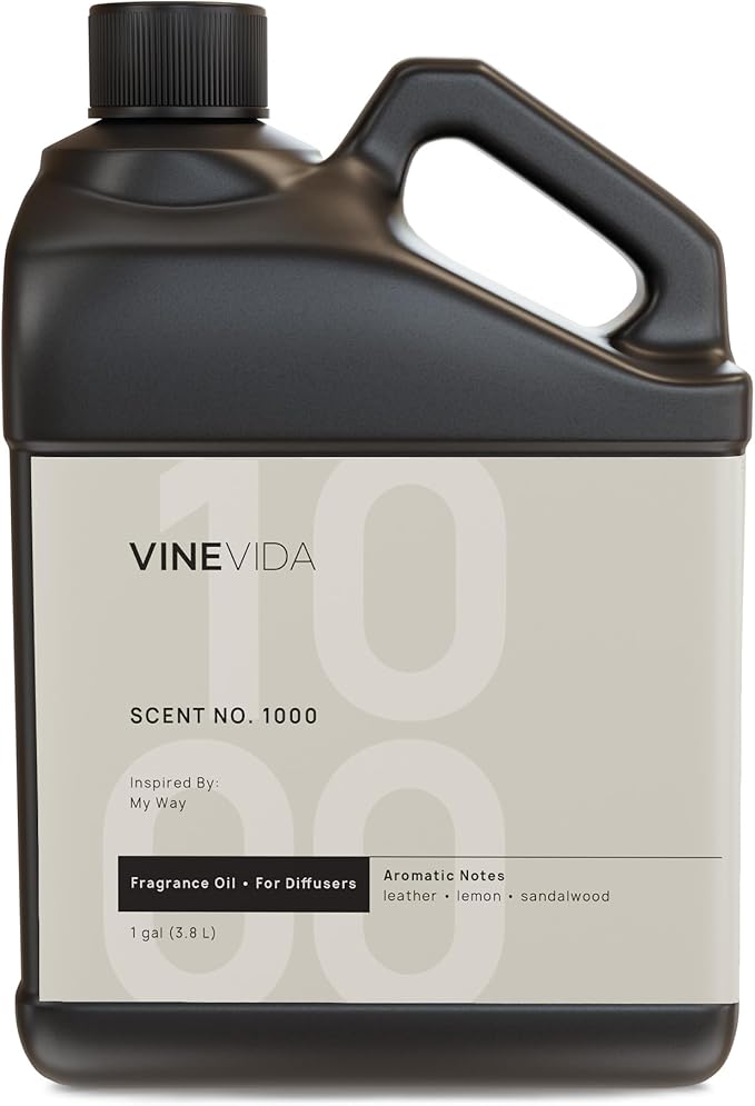 VINEVIDA [128 Fl Oz] Scent NO. 1000 Inspired by My Way Fragrance Oil For Cold Air Diffuser, Aromatic Notes of Leather Lemon Sandalwood, Essential Oil for Diffuser Oil Refill & Air Freshener Room Spray