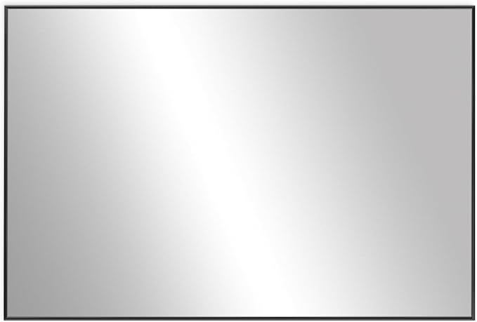 Frame My Mirror Black Metal Framed Mirror, 20" x 54" Mirror for Bathroom, Metal Frame, True Reflections Glass, Black Finish, Stanton Design, Hangs Horizontally or Vertically, Made in USA