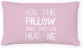 Sufamb Hug This Pillow Until You Can Hug Me Throw Pillow Covers Decor for Bedroom,12''x20'' Pillow case, Boyfriend Girlfriend Birthday Gifts，Long Distance Relationships Gifts（Purple）(20x12in)