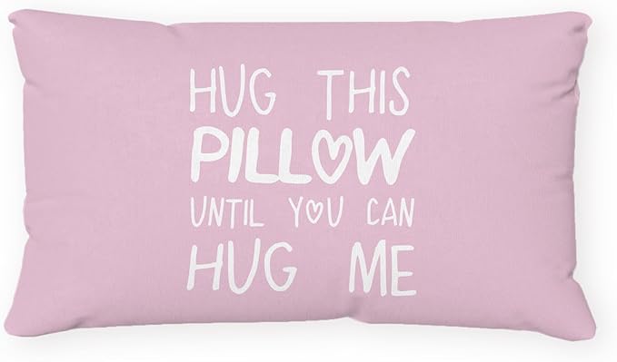 Sufamb Hug This Pillow Until You Can Hug Me Throw Pillow Covers Decor for Bedroom,12''x20'' Pillow case, Boyfriend Girlfriend Birthday Gifts，Long Distance Relationships Gifts（Purple）(20x12in)