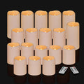 Flameless Candles 4" 5" 6" Set of 18 Ivory Waterproof Pillars Battery Operated Flickering Candles Include 10-Key Remote Timer Function 400+ Hours by 2 AA Batteries (Warm Light 18 Pack)