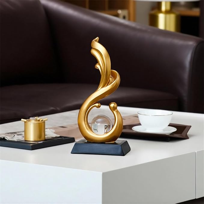 AWNR Abstract Art Deco Decor Statues for Home,Shelves,Table,Living Room, Dining Room,Modern Sculpture Decoraciones of Homes for Sale (Gold A)