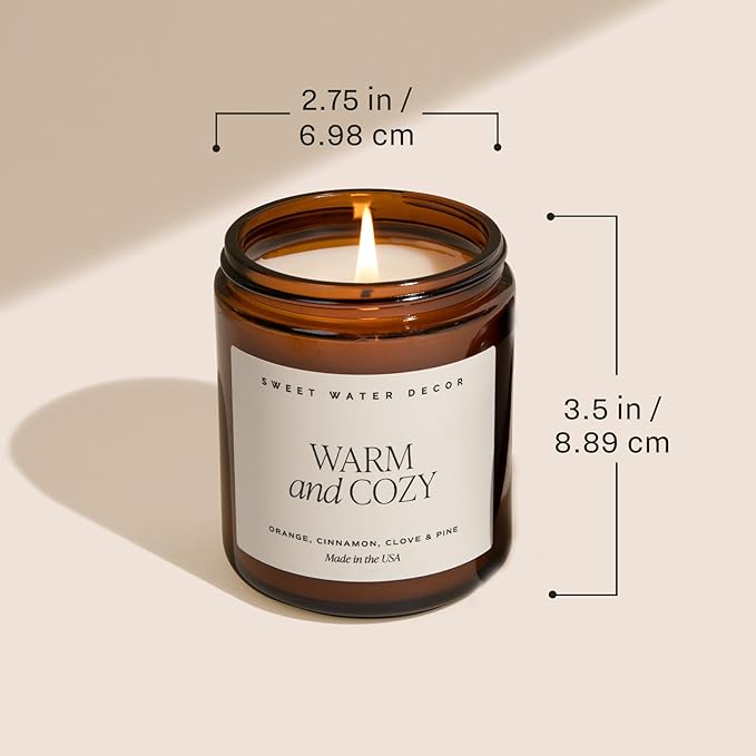 Sweet Water Decor Cinnamon Roll Candle - Fall Candle with Cinnamon, Icing & Buttery Pastry for Home - Soy Candles with 40 Hours Burn Time - 9Oz Black Lid Amber Jar Holiday Scents