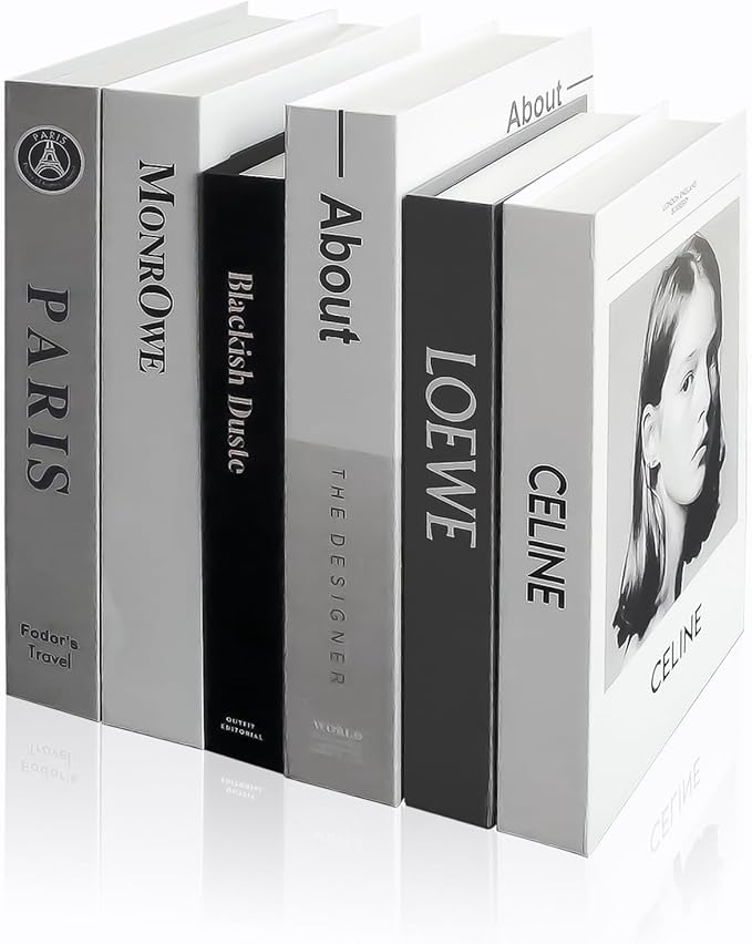 EFH 6 Pcs Faux Fashion Books for Home Decoration - Modern Aesthetic Living Room, Entryway, Coffee Table, and Shelf Decor (No.3 Set)