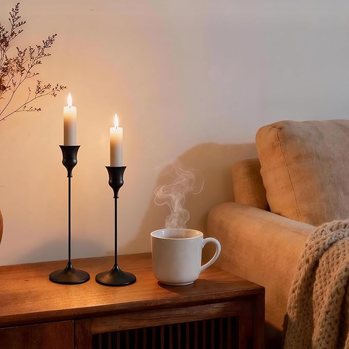 Candlestick Holders Black, 6 Packs Taper Candle Holder for Candlesticks, Candle Sticks Holder Decor for Home Decor