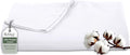 Royale Linens 300 Thread Count 100% Long Staple Combed Cotton Flat Sheet - Super Soft - Top Sheets - Full Flat Sheet Sold Separately - Breathable, Cool & Crisp Percale Sheets Only (Twin XL,White)