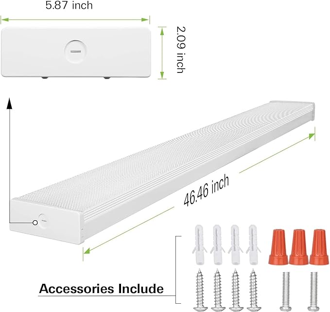 hykolity 4FT LED Wraparound Light with 3 Wattages/3 Lumens/3 CCT Selectable, 55W/65W/75W, 5500lm/6500lm/7500lm, 3000K/4000K/5000K 4 Foot LED Wrap Light Fixture, Flush Mount Office Ceiling Light, ETL