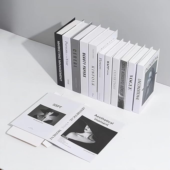 EFH 6 Pcs Faux Books for Modern Decoration - Fashionable Fake Books for Home Decor - Aesthetic Entryway, Coffee Table, Bookshelf Decor (Set of 1)