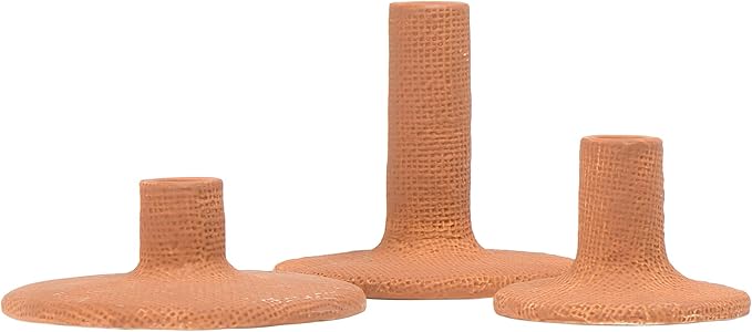 Main + Mesa Stoneware Taper Candle Holders, Set of 3