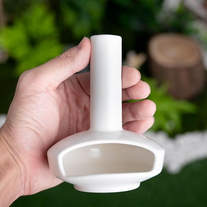 Cute Ceramic Palo Santo Holder – Handcrafted Modern Incense Cone Burning Stand – Adorable Smudge Bowl for Yoga Aromatherapy & Meditation for Home Decor – Unique Chimney Design