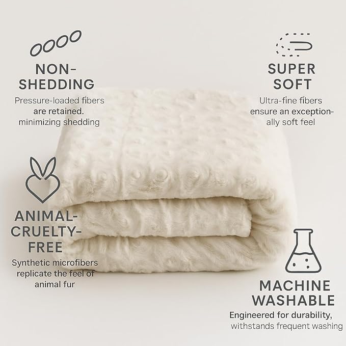DaDa Bedding Luxury White Roses Faux Fur with Sherpa Backside Fleece Throw Blanket - Super Soft Warm Plush Luxe Solid Toss - 50" x 60"