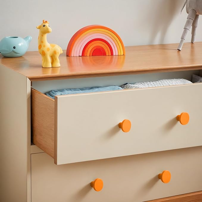 Ravinte 20 Pack Cabinet Knobs Orange Kitchen Cabinet Knobs Round Dresser Drawer Pulls Closet Door Pulls 1-1/5 Inch