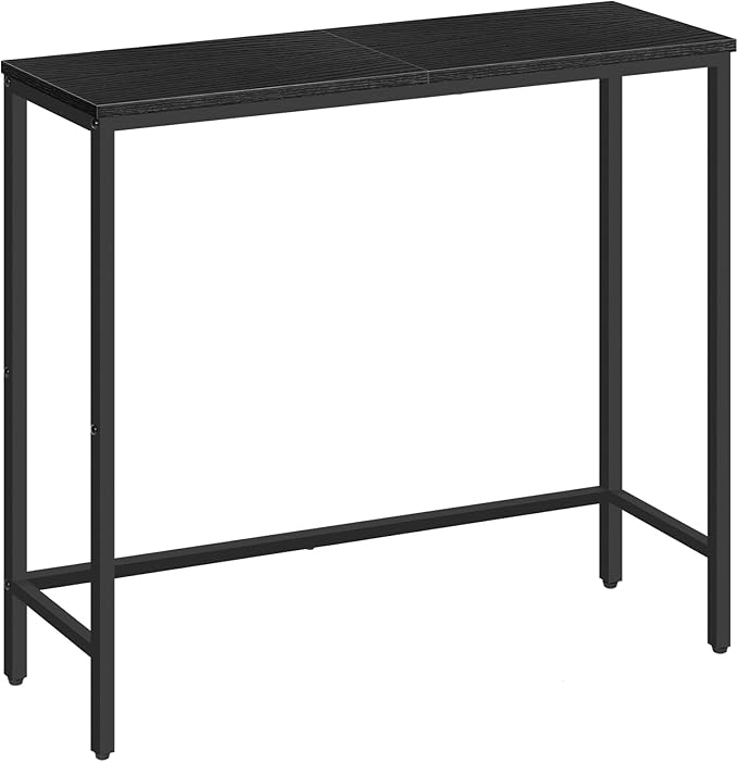 HOOBRO Narrow Console Table, 29.5" Small Entryway Table, Thin Sofa Table, Side Table, Display Table, for Hallway, Bedroom, Living Room, Foyer, Black BK75XG01