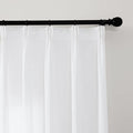 White Sheer Curtains 90 Inches Long, Cotton Linen Textured Light Filtering Drapes, Privacy Living Room Bedroom Window Decor, Rustic Semi-Transparent Pinch Pleat Curtain with Hooks
