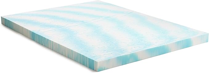 Linenspa 4 Inch Gel Swirl Memory Foam Mattress Topper – Cooling Gel Infused – Pressure Relieving Bed Topper - Mattress Pad – CertiPUR Certified - King Size