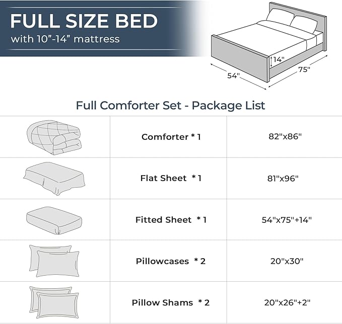 HEVUMYI Red Full Comforter Set - 7-Piece All Season Bed in a Bag Full, Ultra Soft Bedding Set with Comforter, Flat Sheet, Fitted Sheet, Pillowcases, Pillow Shams