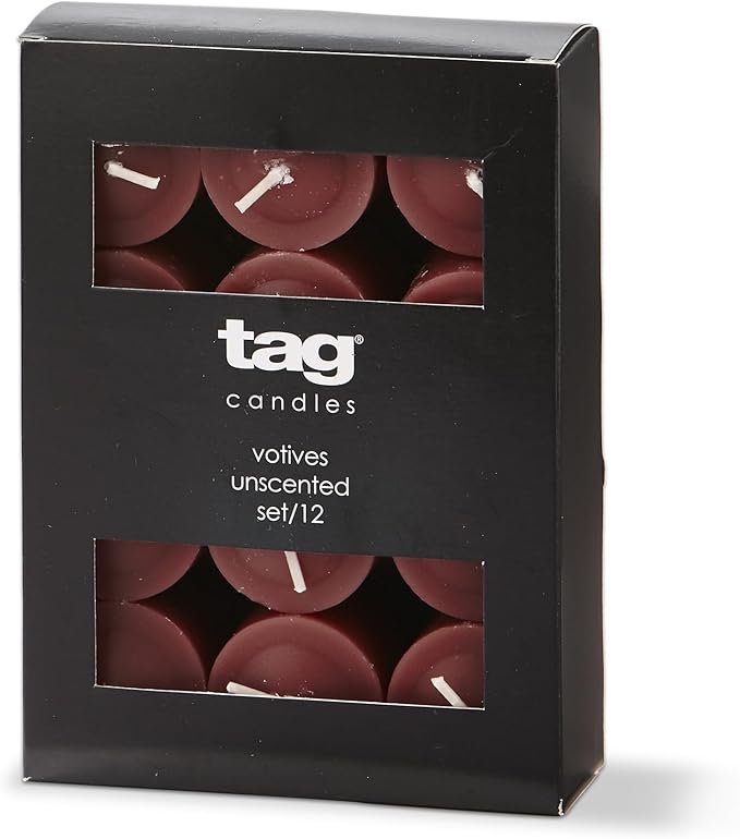 tag Color Studio Votive Candles Set of 12 Plum Smokeless Paraffin Wax Burn Time 5 Hrs. Votive Plum Purple
